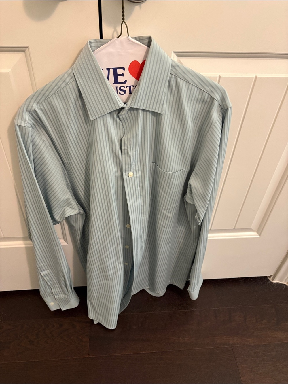 Kenneth Cole Light Blue Pinstripe Dress Shirt